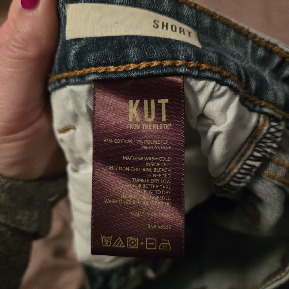 Kut from the Kloth Blue Distressed Jean Shorts - Picture 5 of 5